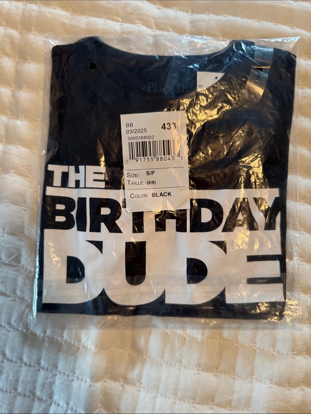 Black and White Childs "Birthday Dude" Party T-Shirt brand new size small
